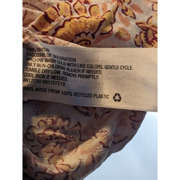 3/4 Sleeve Peasant Woven Maternity Blouse Ingrid &‎ Isabel Floral Career Tie XS - Picture 6 of 8